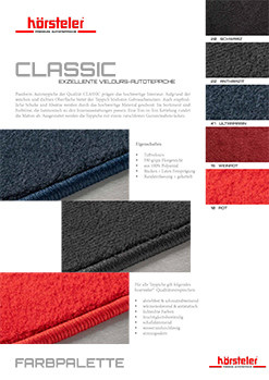 Hörsteler Premium Autoteppiche in verschiedenen Farben für optimalen Schutz und Komfort im Fahrzeug, hochwertige Velours-Qualität, langlebig und pflegeleicht, geeignet für alle Fahrzeugmodelle.