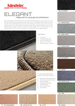 Elegante Premium-Autoteppiche von Hörsteler in verschiedenen Farben, langlebig und hochwertig, passend für jeden Fahrzeugtyp, für ein exklusives Fahrgefühl und verbesserten Schutz des Fahrzeugbodens.